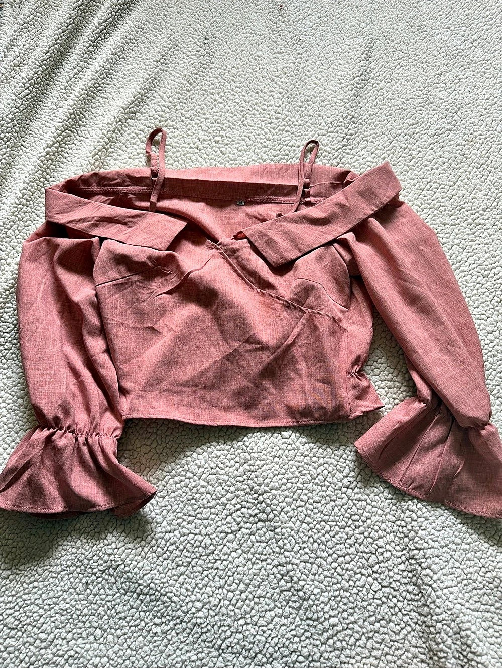 Pink Off-Shoulder Crop Top